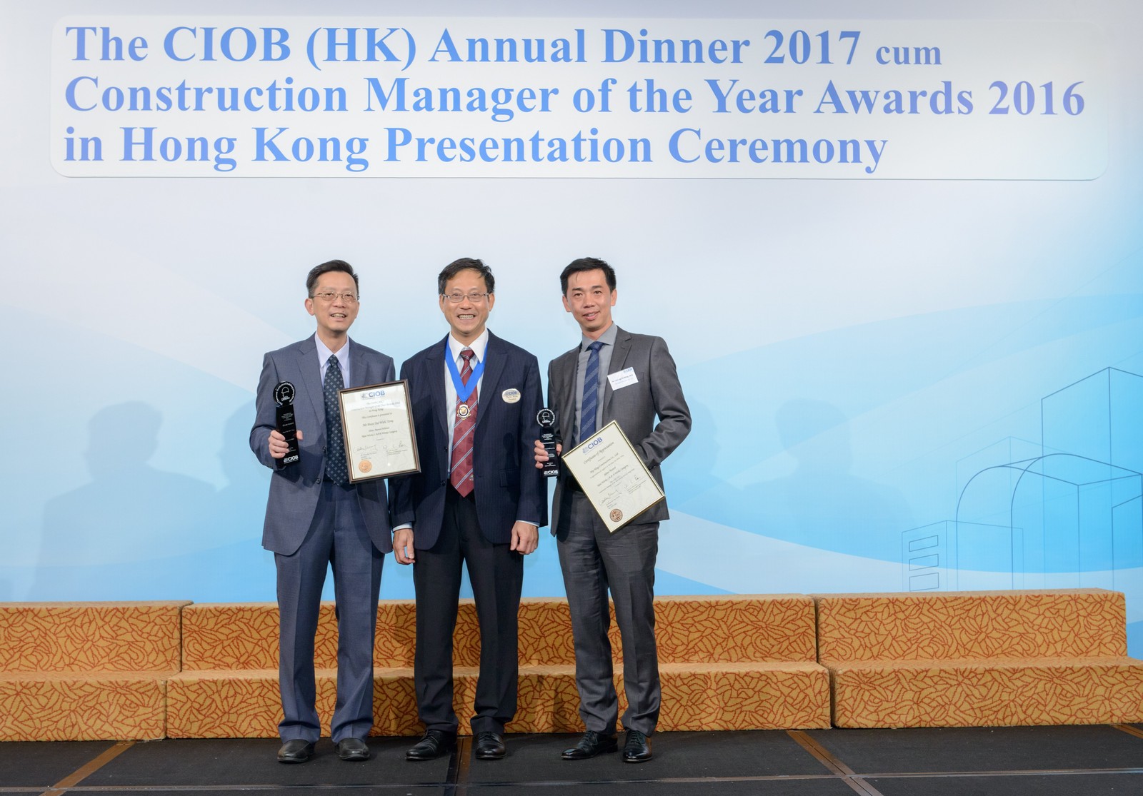 Mr Tony Poon(Left), Senior Project Manager of Hip Hing and Mr Larry Cheung(Right), Project Manager of Hip Hing are named Construction Manager of the Year